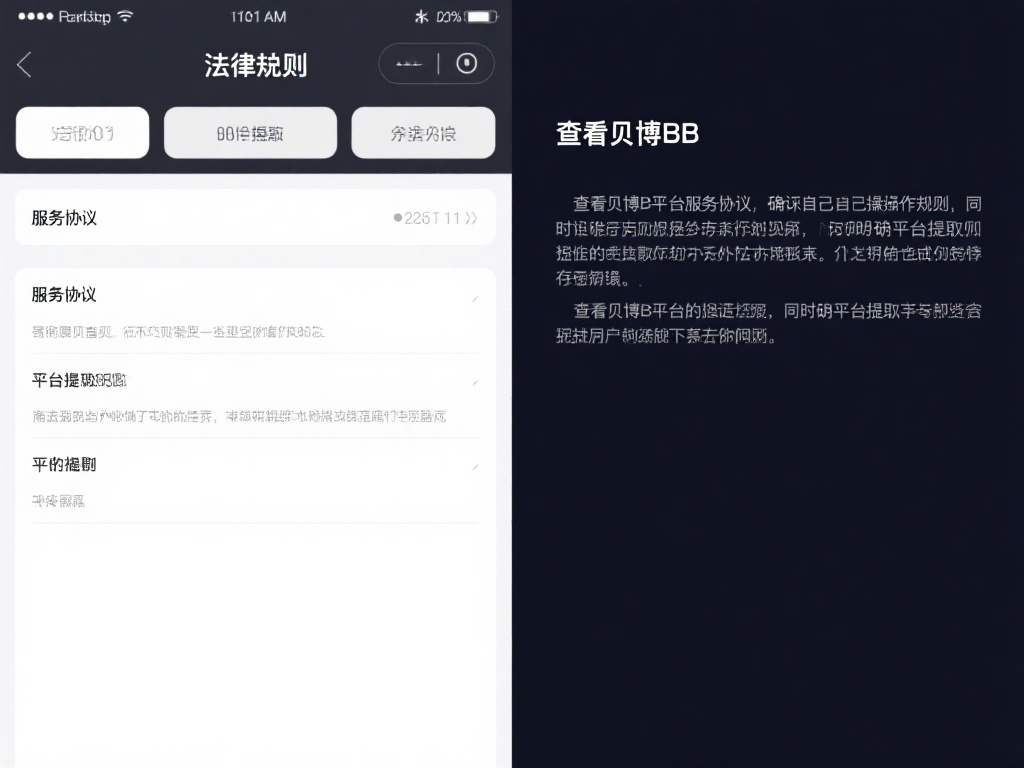 法律条款截图：查看贝博BB平台的服务协议，确保自己