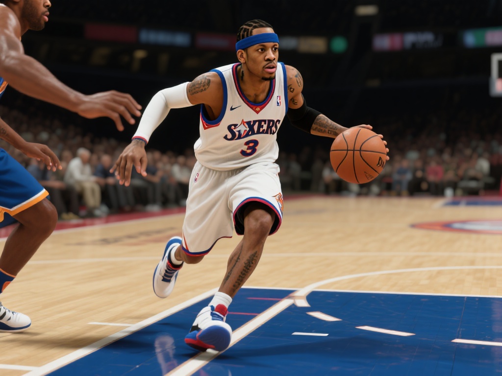 艾弗森的篮球风格汇聚力量与柔韧并存，突破能力无人能